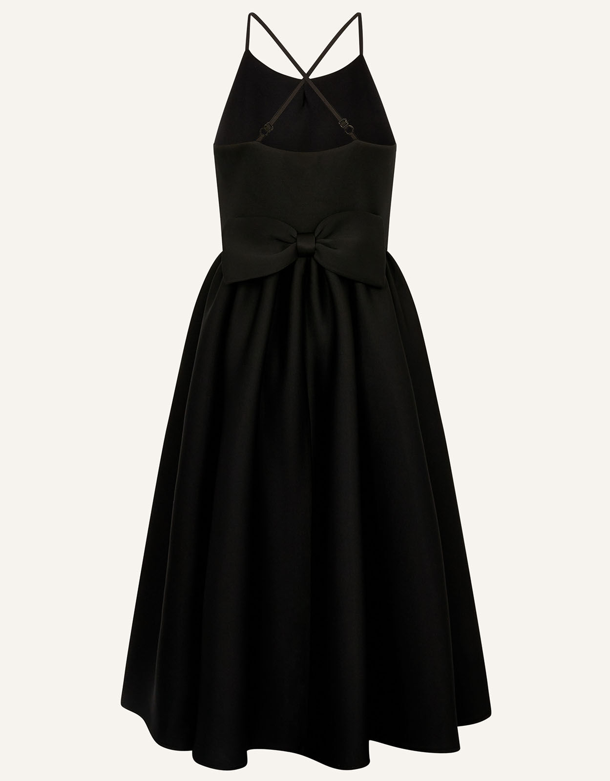 Bow Back Scuba Prom Dress Black