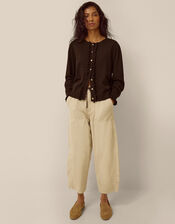 Ruby Frill Cardigan, Brown (CHOCOLATE), large