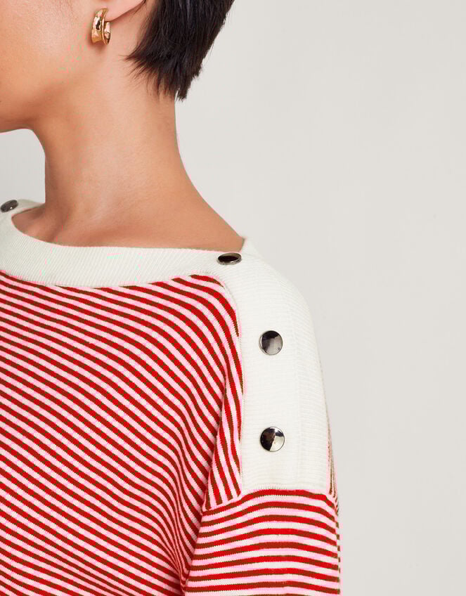 Simmi Stripe Jumper, Red (RED), large