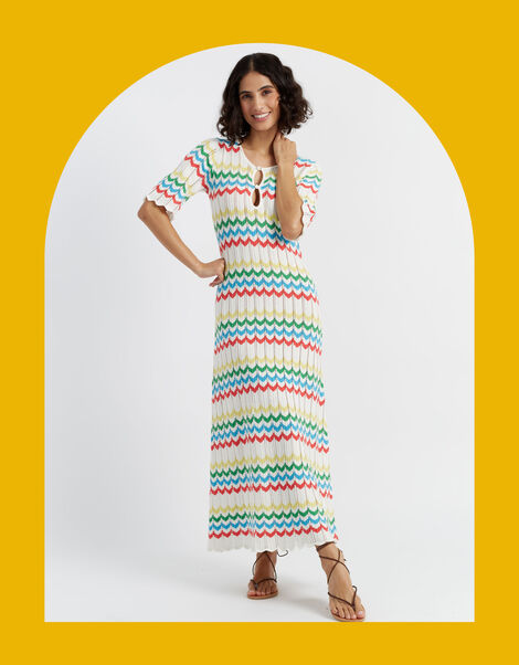 Chinti & Parker Chevron Stitch Maxi Dress, Multi (MULTI), large
