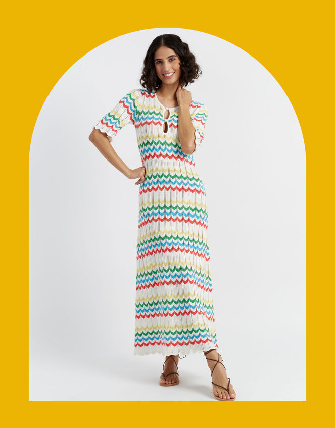 Chinti & Parker Chevron Stitch Maxi Dress, Multi (MULTI), large
