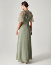 Mona Angel Sleeve Maxi Dress, Green (SAGE), large