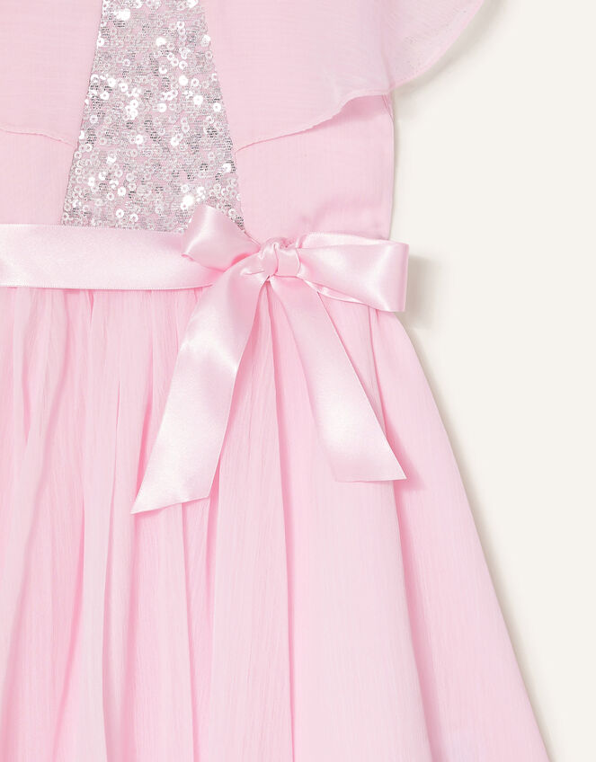 Baby Sequin Cape Sleeve Dress , Pink (PINK), large