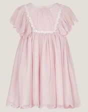 Baby Summer Flutter Sleeve Scallop Dress, Pink (PINK), large