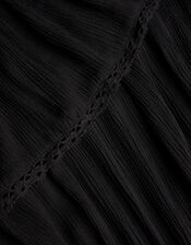 Asymmetrical Broderie Frill Dress, Black (BLACK), large