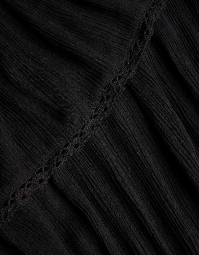 Asymmetrical Broderie Frill Dress, Black (BLACK), large