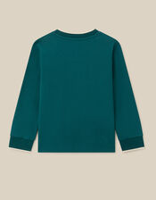 Stripe Cotton Sweatshirt , Green (GREEN), large