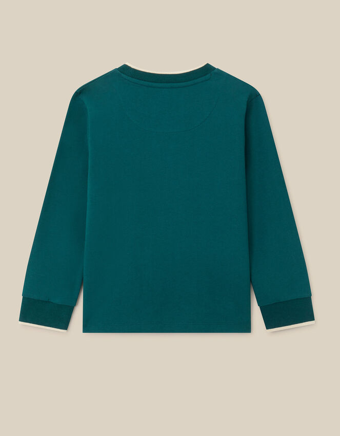 Stripe Cotton Sweatshirt , Green (GREEN), large