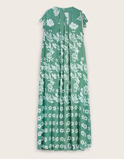 East Aggie Hand-Batik Floral Green Dress, Green (GREEN), large