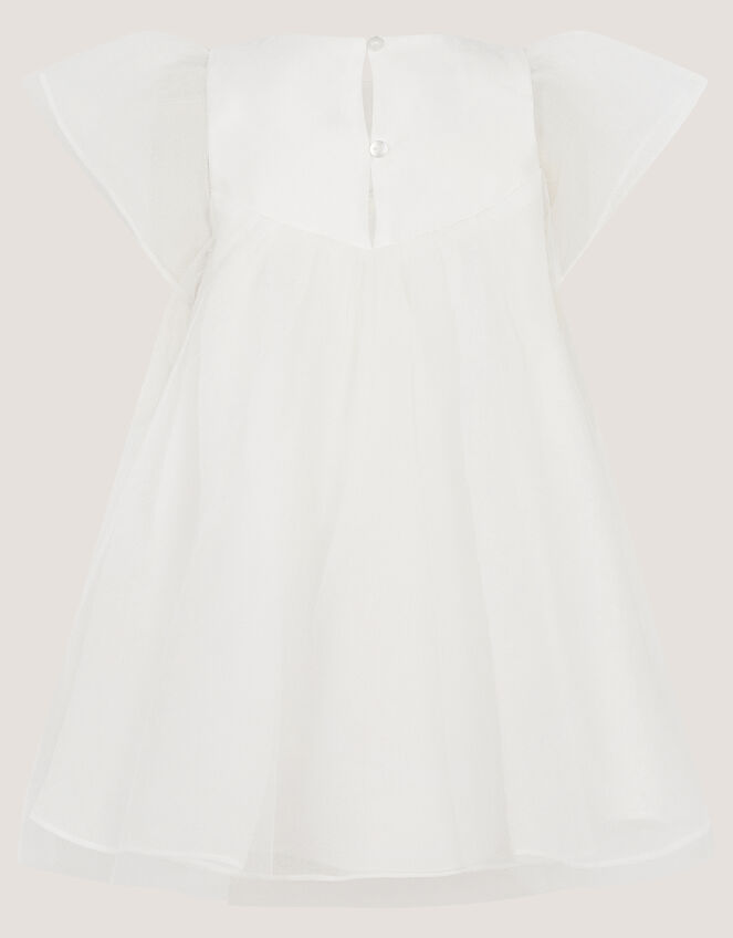 Baby Winnie Satin Bow Party Dress, Ivory (IVORY), large