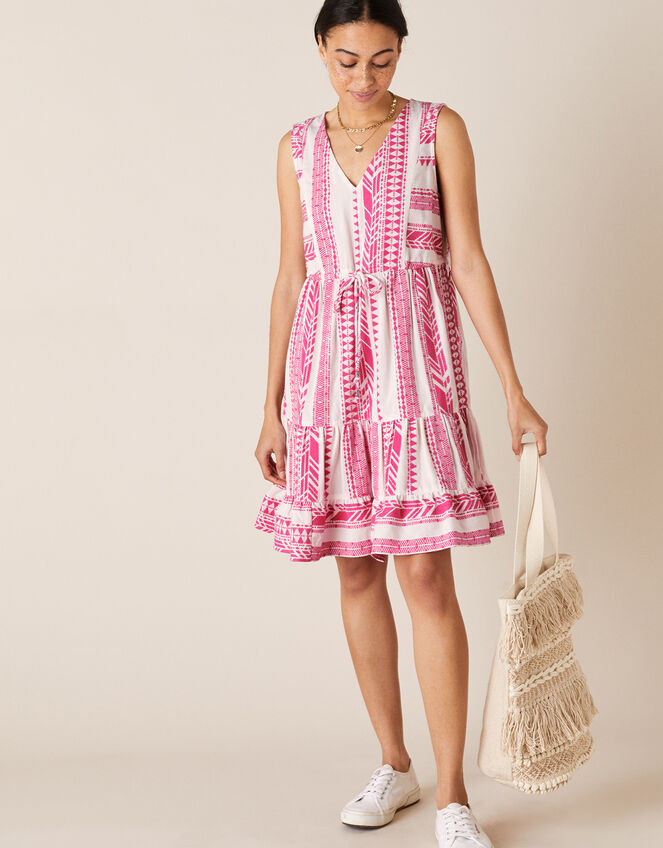 Woven Jacquard Dress, Pink (PINK), large