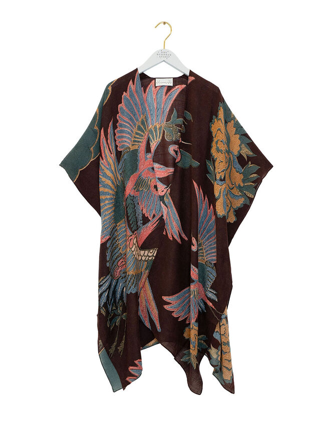 One Hundred Stars Crane Print Throwover Jacket, , large