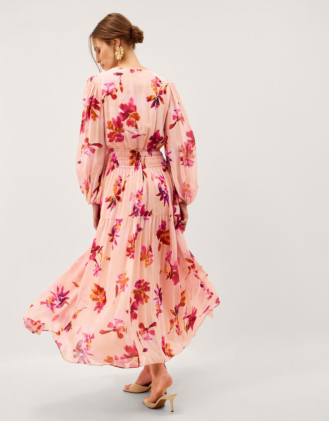 Mabel Long Sleeve Floral Maxi Dress, Pink (PINK), large