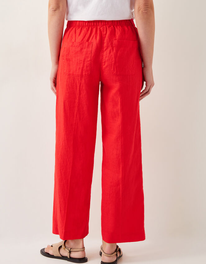 Jolie Regular Linen Wide Leg Trousers, Orange (CORAL), large