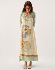 Clemence Amelie Floral Dobby Midi Dress, Cream (CREAM), large