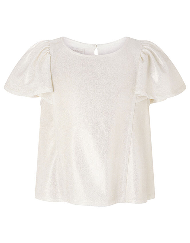 Gold Shimmer Frill T-shirt, Gold (GOLD), large