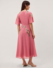 Cora Embellished Floral Midi Dress, Pink (ROSE), large