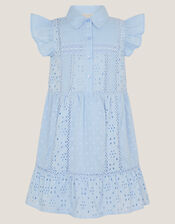 Broderie Shirt Dress, Blue (BLUE), large