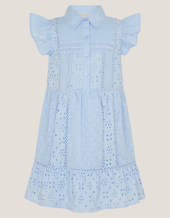 Broderie Shirt Dress, Blue (BLUE), large