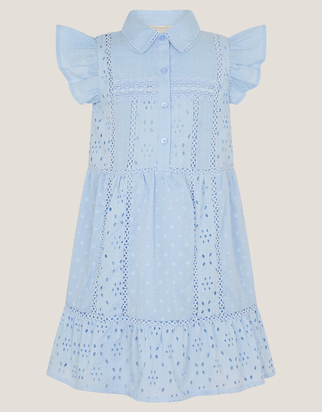 Broderie Shirt Dress, Blue (BLUE), large