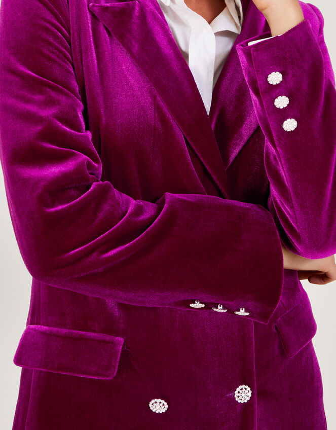 Edith Velvet DoubleBreasted Blazer Pink Women's Jackets Monsoon