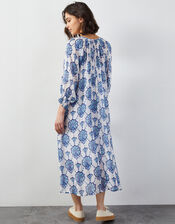 East Nadya Ornate Print Midi Dress, Blue (BLUE), large
