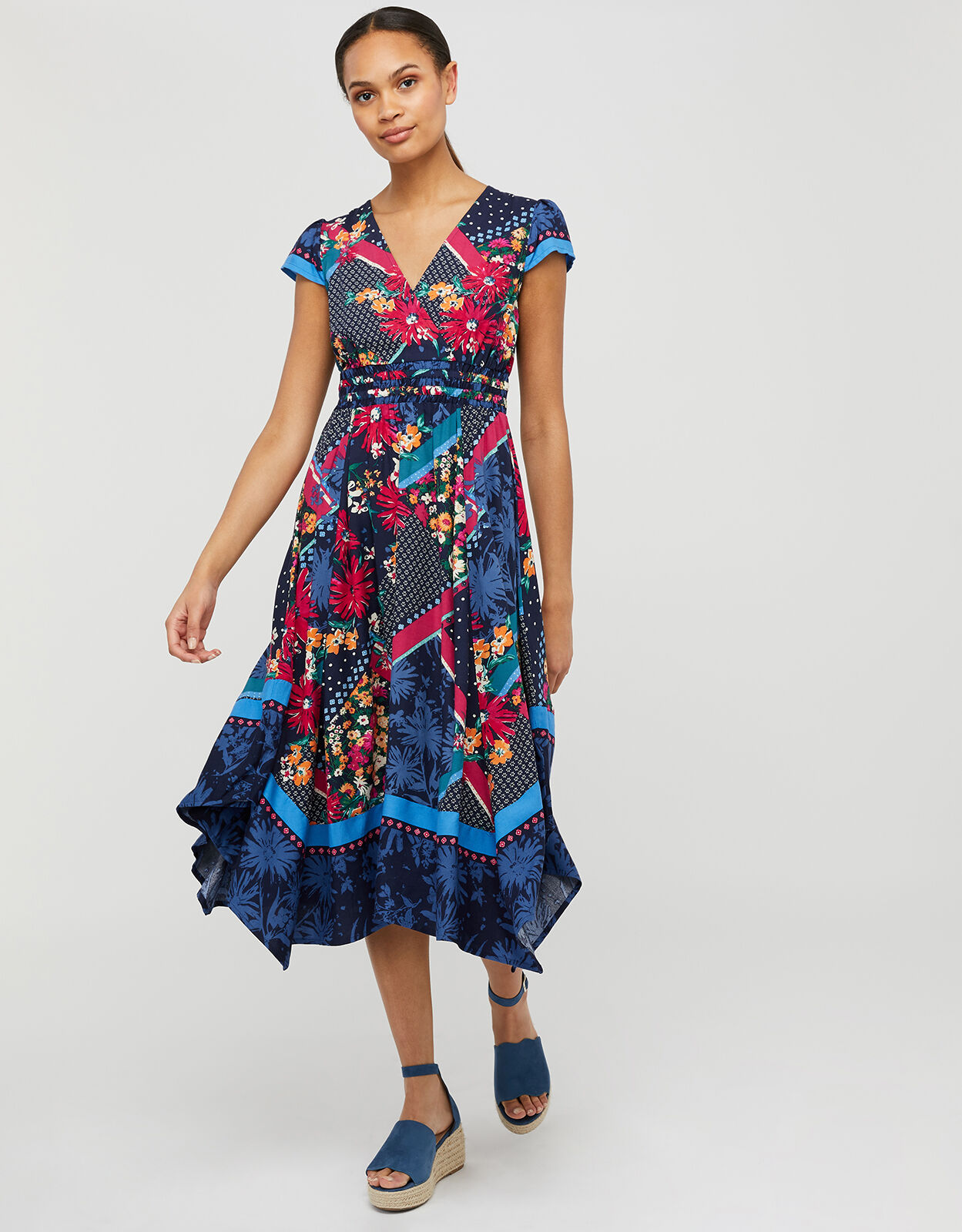 Monsoon navy floral dress discount