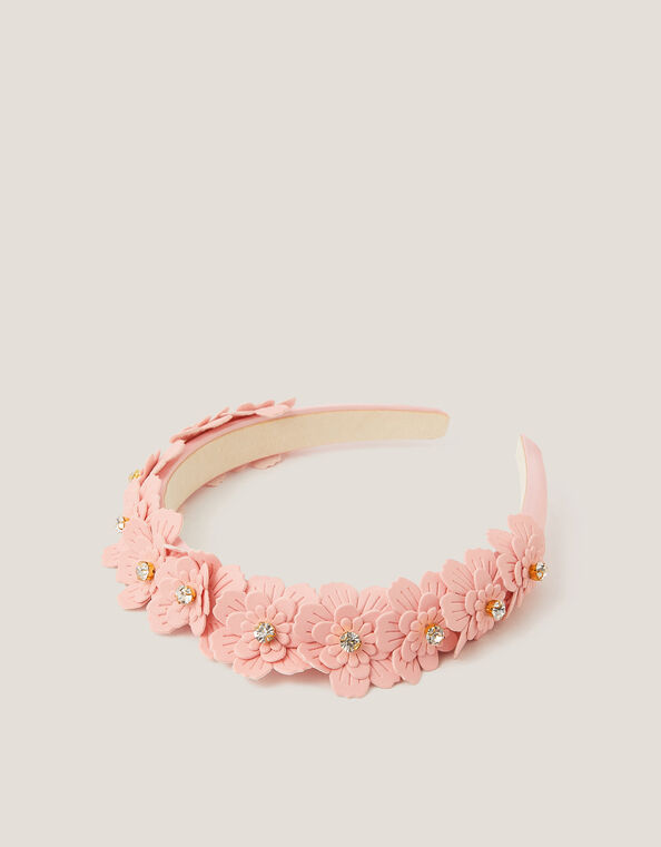 Diamanté Flower Headband, , large