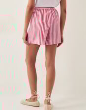 Liv High-Waisted Stripe Shorts, Red (RED), large