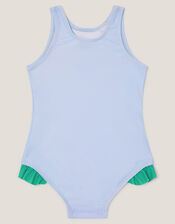 Baby Turtle Applique Swimsuit, Blue (BLUE), large