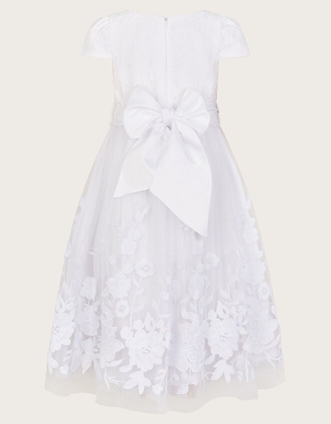 Sorcha Floral Lace Communion Dress, White (WHITE), large