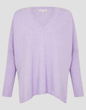 Vicki V-Neck Jumper, Purple (LILAC), large