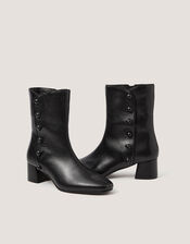 Hettie Leather Ankle Boots, Black (BLACK), large