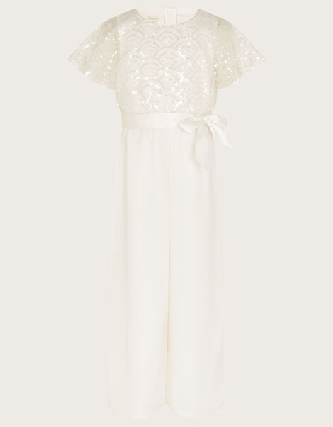 Deco Cape Sleeve Truth Jumpsuit, Ivory (IVORY), large