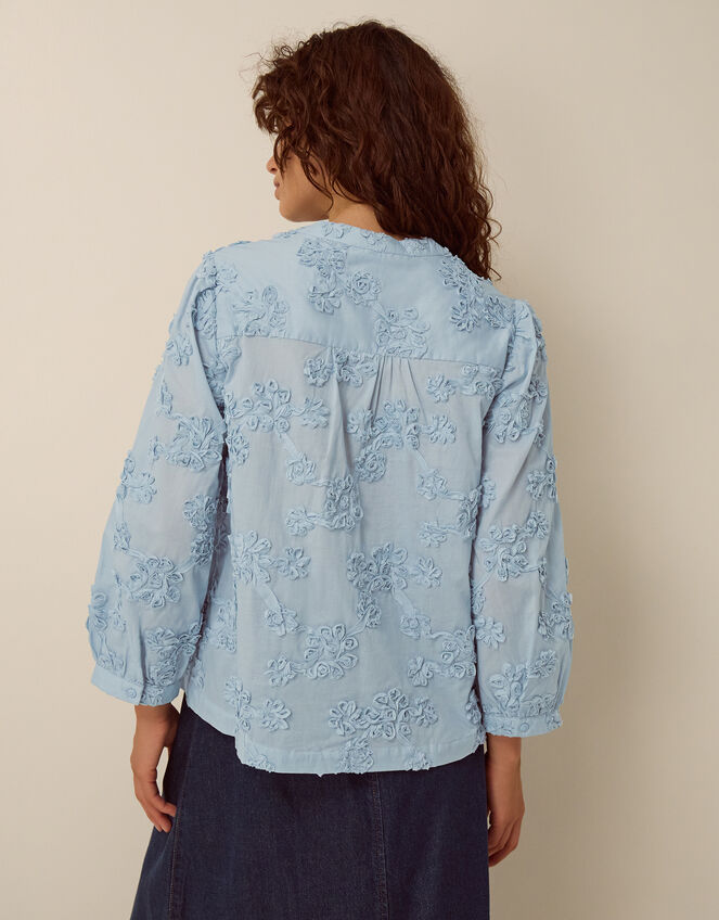 Blair Floral Appliqu&eacute; Blouse, Blue (BLUE), large