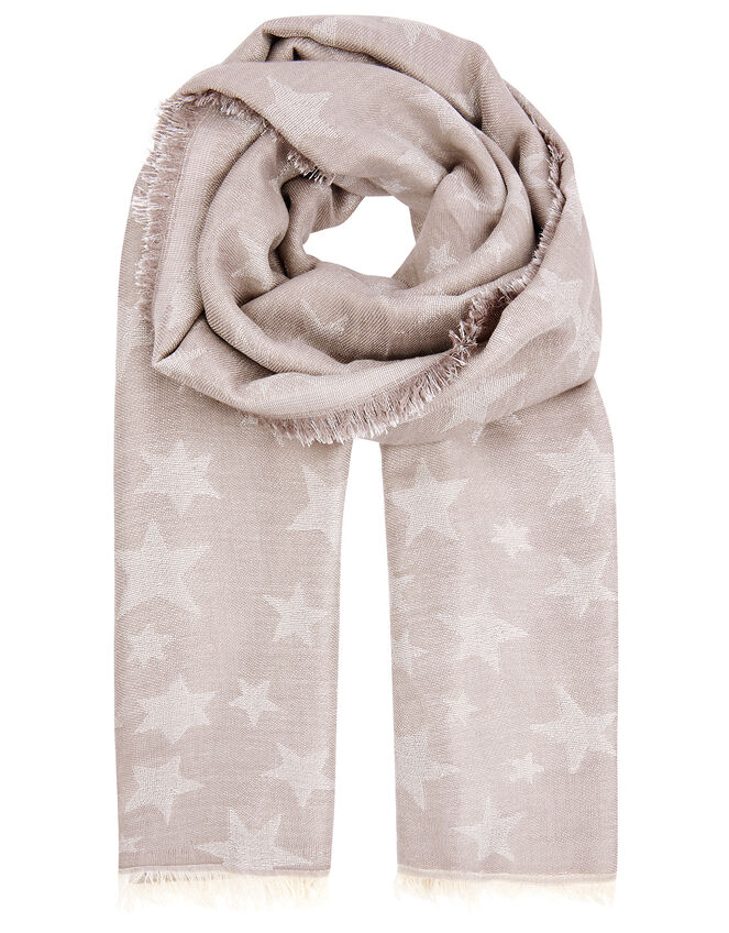 Star Jacquard Blanket Scarf, , large