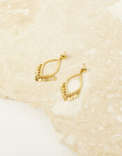 Gold-Plated Tassel Oval Earrings, , large