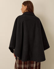 Claudie Cape Coat, Black (BLACK), large