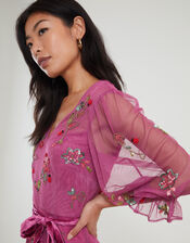 Sabrina Embellished Midi Dress, Pink (PINK), large
