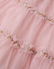 Floral Embroidered Tulle Skirt, Pink (PINK), large