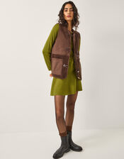 Bayle Bow Knit Mini Dress, Green (GREEN), large