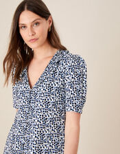 Animal Print Frill Collar Blouse, Ivory (IVORY), large