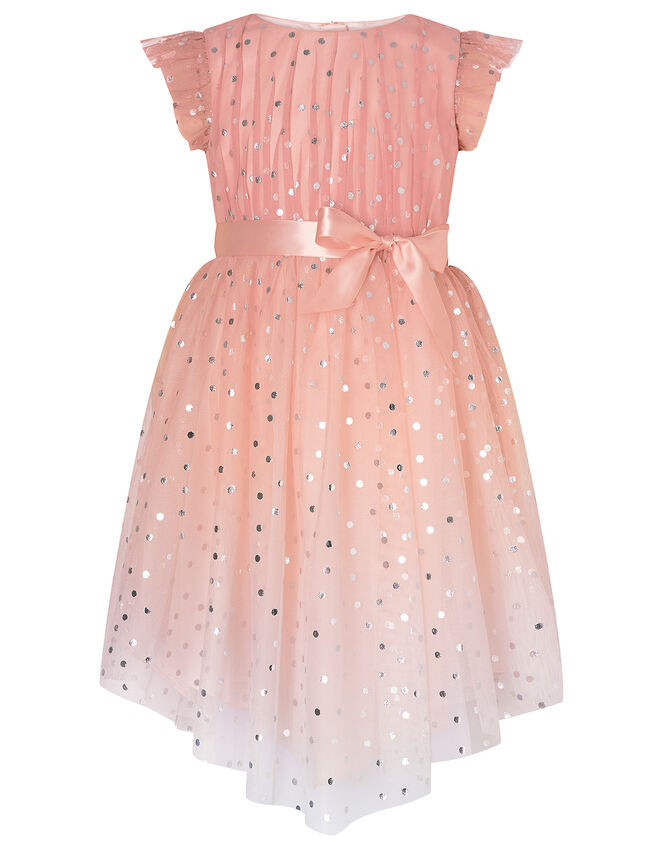 Metallic Spot Ombre Dress, Pink (PINK), large