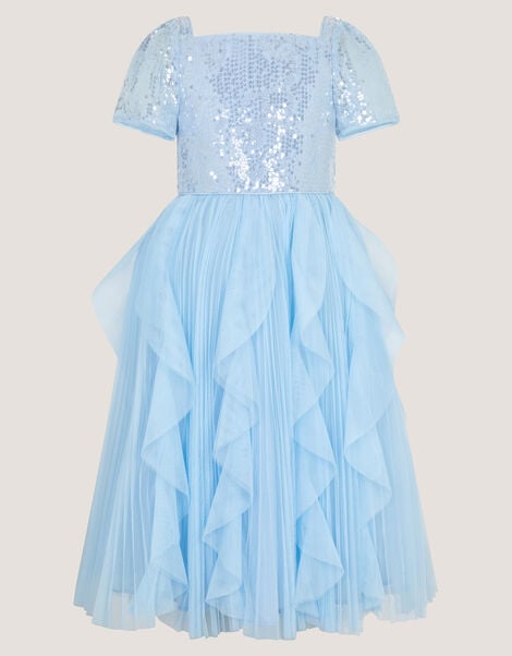 Scarla Sequin Ruffle Party Dress, Blue (PALE BLUE), large