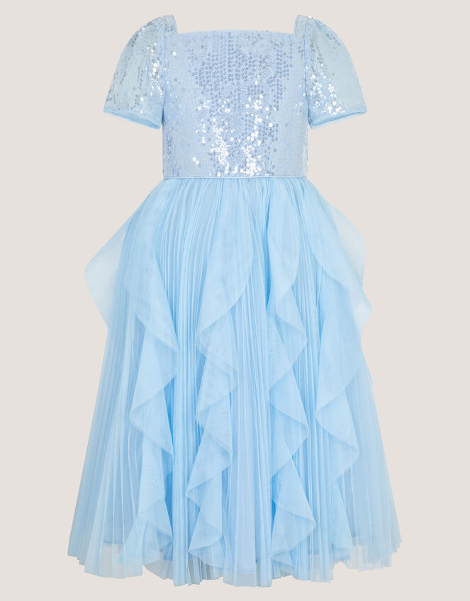Scarla Sequin Ruffle Party Dress, Blue (PALE BLUE), large