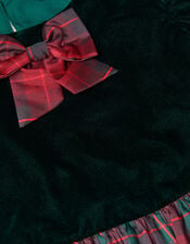 Elspeth Puff Sleeve Tartan Party Dress, Green (GREEN), large