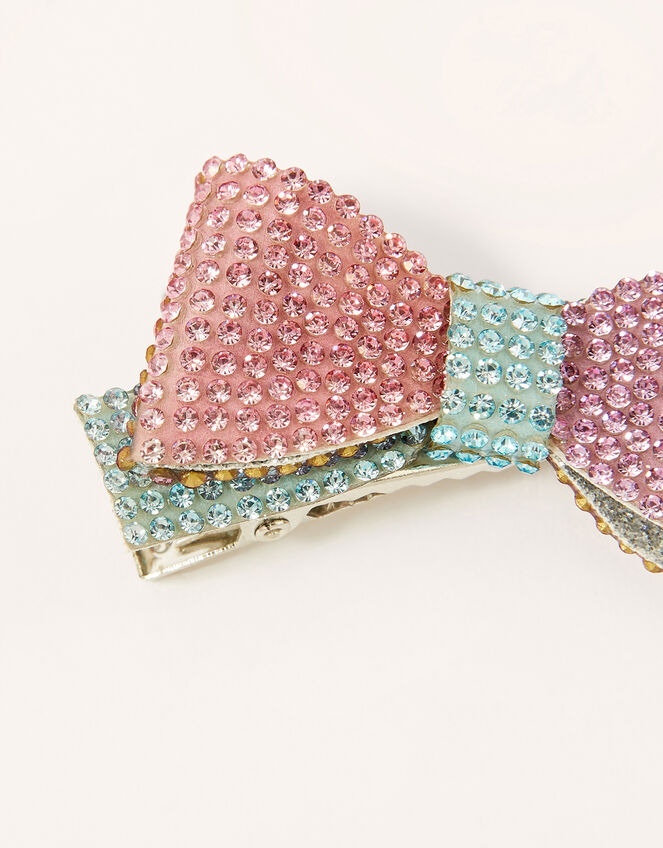 Rainbow Dazzle Bow Clip, , large