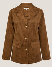 Naya Suedette Jacket, Brown (BROWN), large