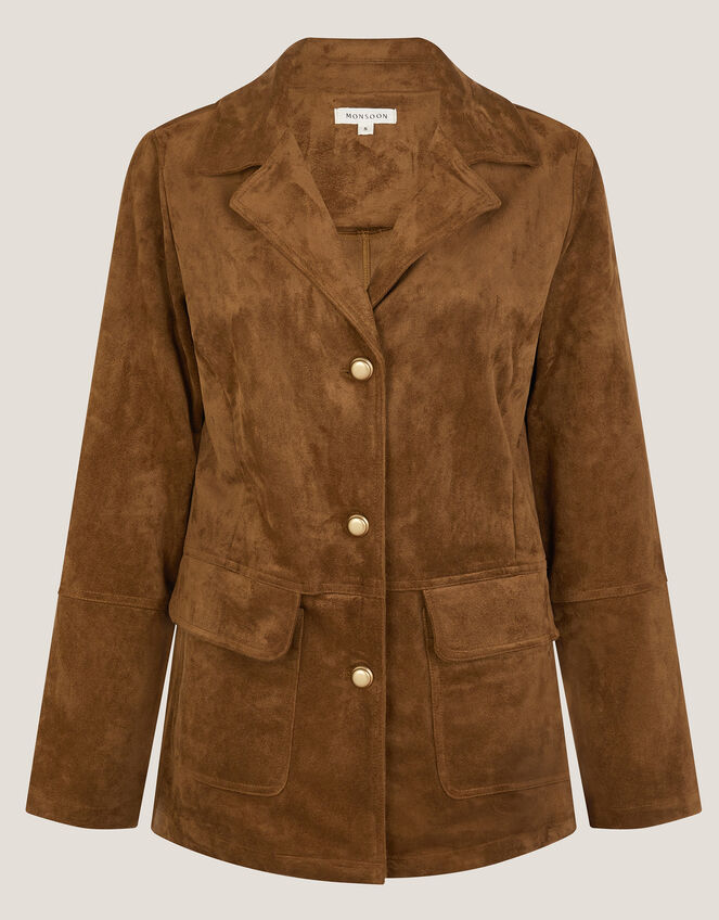 Naya Suedette Jacket, Brown (BROWN), large
