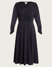 Ray Ruched Dress, Black (BLACK), large